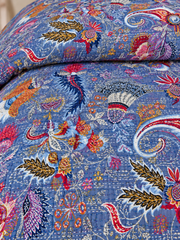 Indian Vintage Fabric Mukut Print Blue Quilt