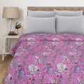 Monkey Print Pink Cotton Handmade Throw Blanket