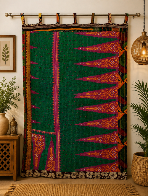 Vintage Kantha Handmade 100% Cotton Fusion Curtains