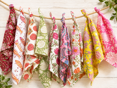 Indian Vintage Kantha Cotton Napkin Lot of 5 Pcs