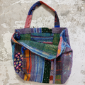 Handmade Vintage Cotton Shoulder Bag With Pocket assorted Kantha bag