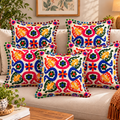 Suzani Embroidered Cushion Cover Handmade Traditional Set 5 Pcs
