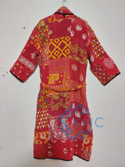 Patchwork Bath Robe | Vintage Kantha Cotton Kimono | Cotton Robe | Night Wear Suit | Long Cotton Robe (13 Colour Option Available)