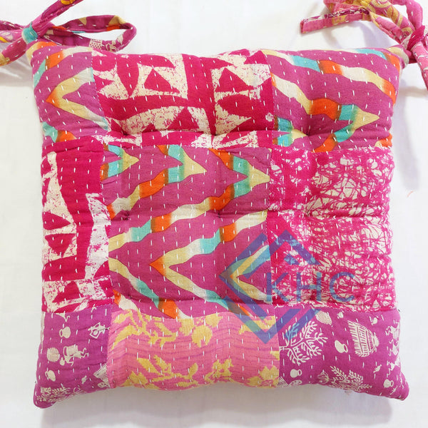 Vintage Purple Patchwork Chair Pad handmade Soft chair pad Cushion Pad Seat Pad 15x15 Inch 1 Pcs