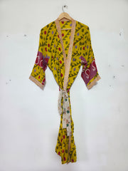 Mix Assorted Indian Vintage Recycled Cotton Saree Kimono Robe 5 Pcs