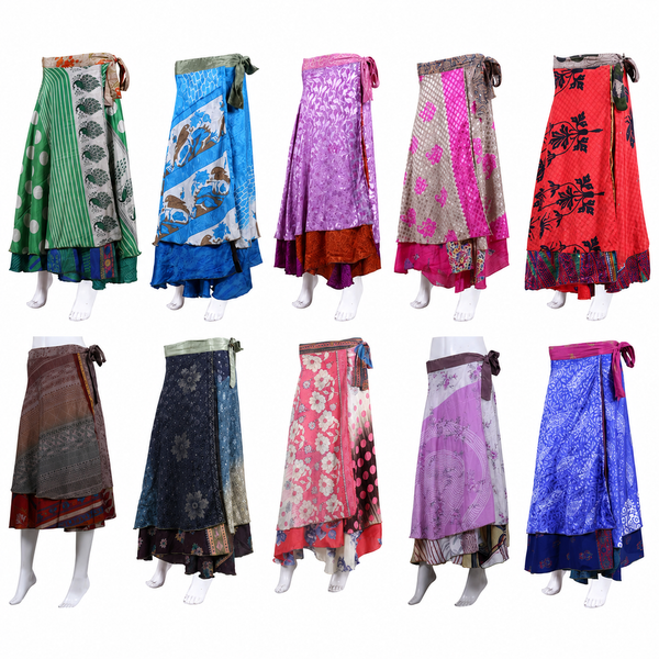 Wholesale Lot Of 10 Pcs Indian Silk Saree Long Skirt