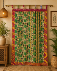Vintage Kantha Handmade 100% Cotton Fusion Curtains