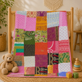 Vintage Kantha Baby Blanket Book Designed Cotton Quilt