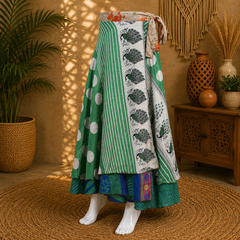 Vintage Silk Sari Wrap Skirt for Women | Handmade Upcycled Sari Maxi Skirt | Adjustable Tie Waist | Boho Beach Festival Skirt | Sustainable Clothing