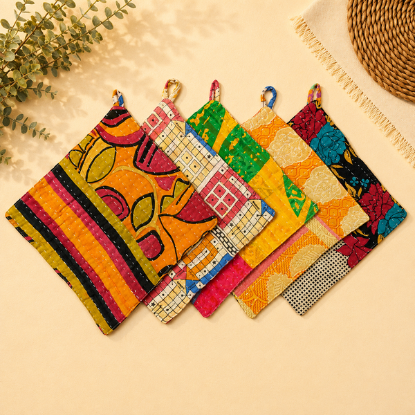 Mix Assorted Handmade Vintage kantha Cotton Pot Holders