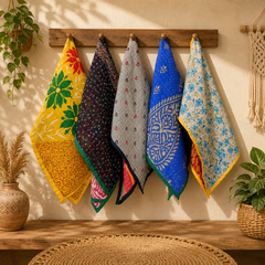 Wholesale Mix Assorted 5 Pcs Set Vintage Kantha Kitchen Towels