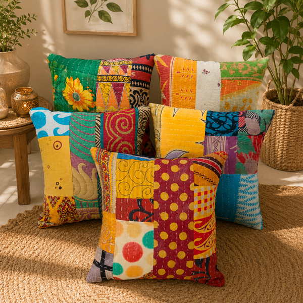 Mix Assorted Vintage Handmade Cushion Cover Set Of 5