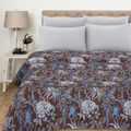 Brown Monkey Print Fabric Quilt Throw Bohemian