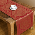Red Mandala Brocade Silk Table Runner
