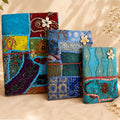 Vintage Sari Patchwork Handmade Journal, Embroidered Fabric Diary, Boho Indian Notebook, Recycled Textile Writing Journal, Unique Gift