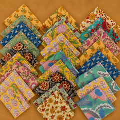 Hand Block Printed Cotton Napkins, Indian Floral Cloth Dinner Napkins 20 Pcs, Reusable Table Napkins, Boho Kitchen Decor, Mixed Assorted Set