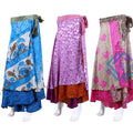 Vintage Silk Long Floral Beach Cover Up Handmade Skirt 5 Pcs Set