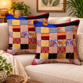 Set of 2 Pcs Assorted Vintage Kantha Patchwork Cushion Cover