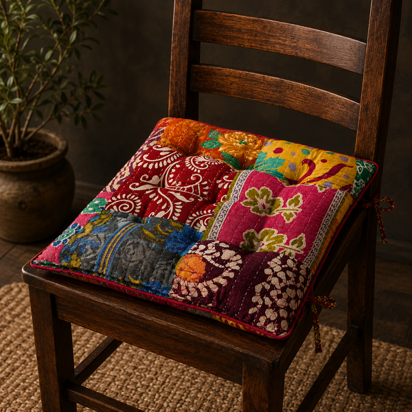 Chair Pad - Kantha handmade Soft chair seat pad garden kitchen Pads 1 Piece (13 Colour Option Available)