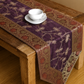 Purple Floral Silk Brocade Dining Table Runner