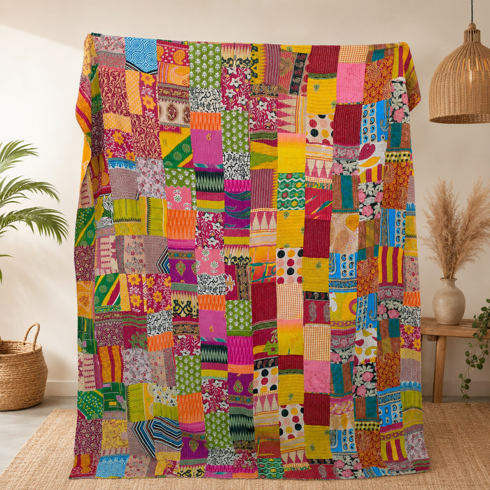 Assorted Vintage Kantha Handmade Patchwork Kantha Quilt