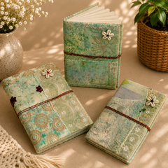 Vintage Sari Patchwork Handmade Journal, Embroidered Fabric Diary, Boho Indian Notebook, Recycled Textile Journal, Unique Gift