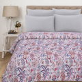 Handmade Cotton Kantha Floral Queen Quilt