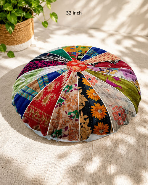 Mix Assorted Patchwork Floor Cushion Cover 32 Inch