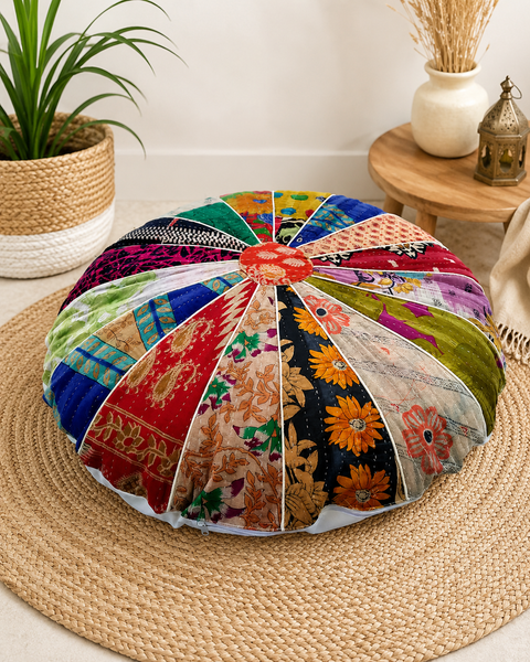 Mix Assorted Patchwork Floor Cushion Cover 32 Inch
