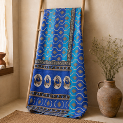 Handmade vintage Kantha quilt EBY-TW-150 – reversible cotton boho bedspread