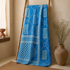 Handmade vintage Kantha quilt EBY-TW-152 – reversible cotton boho bedspread
