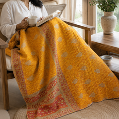 Handmade vintage Kantha quilt EBY-TW-154 – reversible cotton boho bedspread