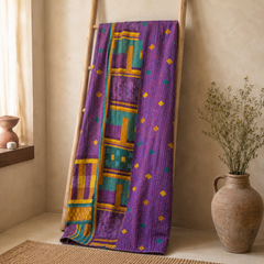 Handmade vintage Kantha quilt EBY-TW-154 – reversible cotton boho bedspread