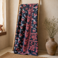 Indian Handmade Vintage Kantha Quilt Twin 55x85 Inches – Reversible Cotton Bedspread & Boho Throw Blanket | EBY-TW-157