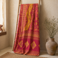 Indian Handmade Vintage Kantha Quilt Twin 55x85 Inches – Reversible Cotton Bedspread & Boho Throw Blanket | EBY-TW-166