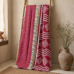 Handmade vintage Kantha quilt EBY-TW-214 – reversible cotton boho bedspread