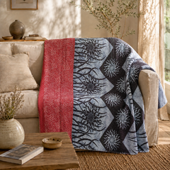 Handmade vintage Kantha quilt EBY-TW-219 – reversible cotton boho bedspread