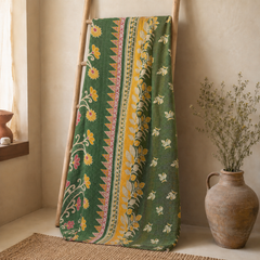 Handmade vintage Kantha quilt EBY-TW-220 – reversible cotton boho bedspread