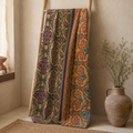 Indian Handmade Vintage Kantha Quilt King 90x108 Inches – Reversible Cotton Bedspread & Boho Throw Blanket | EBY-TW-221