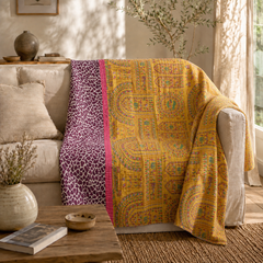 Handmade vintage Kantha quilt EBY-TW-225 – reversible cotton boho bedspread