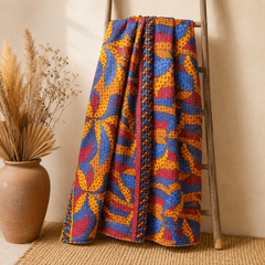 Mauve Pink handmade vintage Kantha quilt EBY-TW-242 – reversible cotton twin boho bedspread