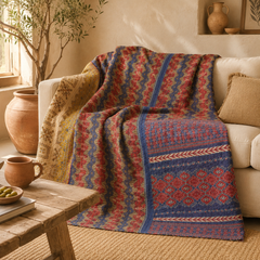 Beige & Sand Vintage Kantha Quilt – Handmade Reversible Twin Cotton Bedspread & Boho Throw Blanket | EBY-TW-243