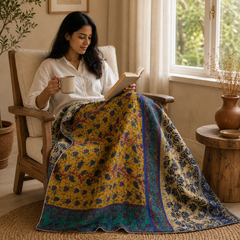 Charcoal Grey Block Print handmade vintage Kantha quilt EBY-TW-249 – reversible cotton twin boho bedspread