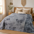 Indian Handmade Vintage Kantha Quilt Twin 55x85 Inches – Reversible Cotton Bedspread & Boho Throw Blanket | EBY-TW-256