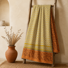 Green & Red Floral Bouquet handmade vintage Kantha quilt EBY-TW-259 – reversible cotton twin boho bedspread