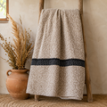 Navy & White Floral Bud Vintage Kantha Quilt – Handmade Reversible Twin Cotton Bedspread & Boho Throw Blanket | EBY-TW-260