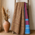 Rose Pink Paisley Vintage Kantha Quilt – Handmade Reversible Twin Cotton Bedspread & Boho Throw Blanket | EBY-TW-266