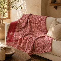 Handmade vintage Kantha quilt EBY-TW-275 – reversible cotton twin boho bedspread
