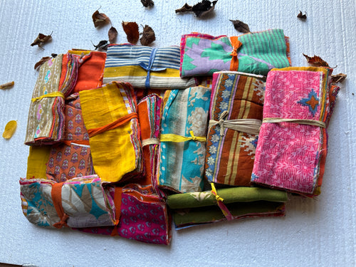Recycled Cotton Sari Scrap Fabric – Eco-Friendly Textile for Crafts & DIY