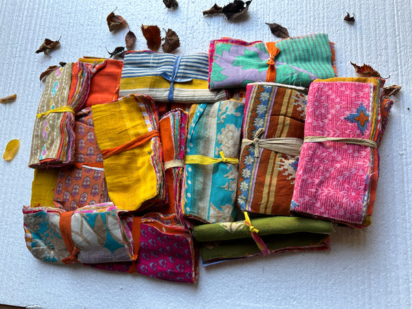 Recycled Cotton Sari Scrap Fabric – Eco-Friendly Textile for Crafts & DIY
